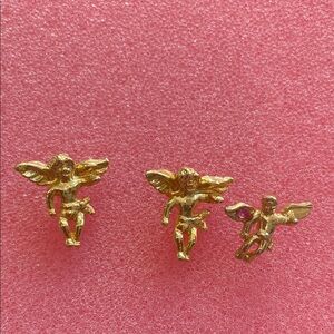 Gold Angel Brooch Set of 3